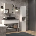 Topeshop Nel Στήλη Μπάνιου Δαπέδου Μ31xΒ30xΥ174cm Λευκή