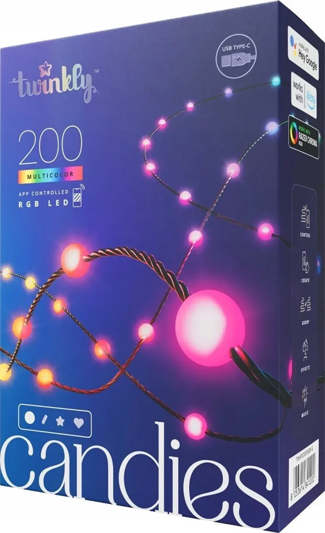 20241003163052_200_lampakia_led_6m_polychroma_se_seira_twkp200rgb_g_twinkly Twinkly Candies Smart Γιρλάντα Φωτισμού LED 12m με 200 Λαμπάκια RGB TWKP200RGB-G - Image 1
