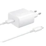 Samsung Φορτιστής με Θύρα USB-C και Καλώδιο USB-C - USB-C 45W Λευκός (EP-TA845EWE + EP-DW767JWE Bulk)