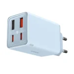 Baseus Φορτιστής Χωρίς Καλώδιο GaN με 2 Θύρες USB-A και 2 Θύρες USB-C 65W Power Delivery Μπλε (P10162701313-00)