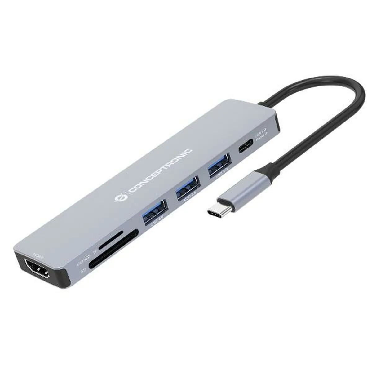 20241004115511_conceptronic_usb_c_docking_station_me_hdmi_4k_pd_gri_donn19g Conceptronic USB-C Docking Station με HDMI 4K PD Γκρι (DONN19G) - Image 1