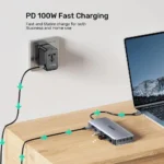 Unitek USB-C Docking Station με HDMI 4K PD Ethernet Γκρι (D1120A01)