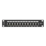Lanberg Patch Panel Shielded για Rack 1U 10" 12 Θυρών Μαύρο PPF6-9012-B