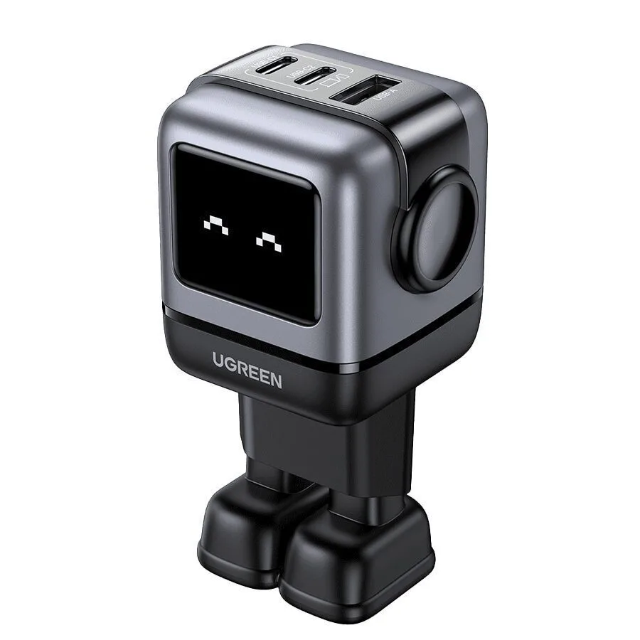 Ugreen Φορτιστής Χωρίς Καλώδιο GaN με Θύρα USB-A και 2 Θύρες USB-C 65W Power Delivery / Quick Charge 4.0 Γκρι (Robot) - Image 1