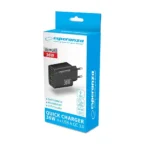 Esperanza Φορτιστής Χωρίς Καλώδιο με 4 Θύρες USB-A 36W Quick Charge 3.0 Μαύρος (EZC107K)