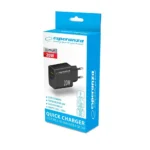 Esperanza Φορτιστής Χωρίς Καλώδιο με Θύρα USB-A και Θύρα USB-C 20W Quick Charge 3.0 Μαύρος (EZC105K)