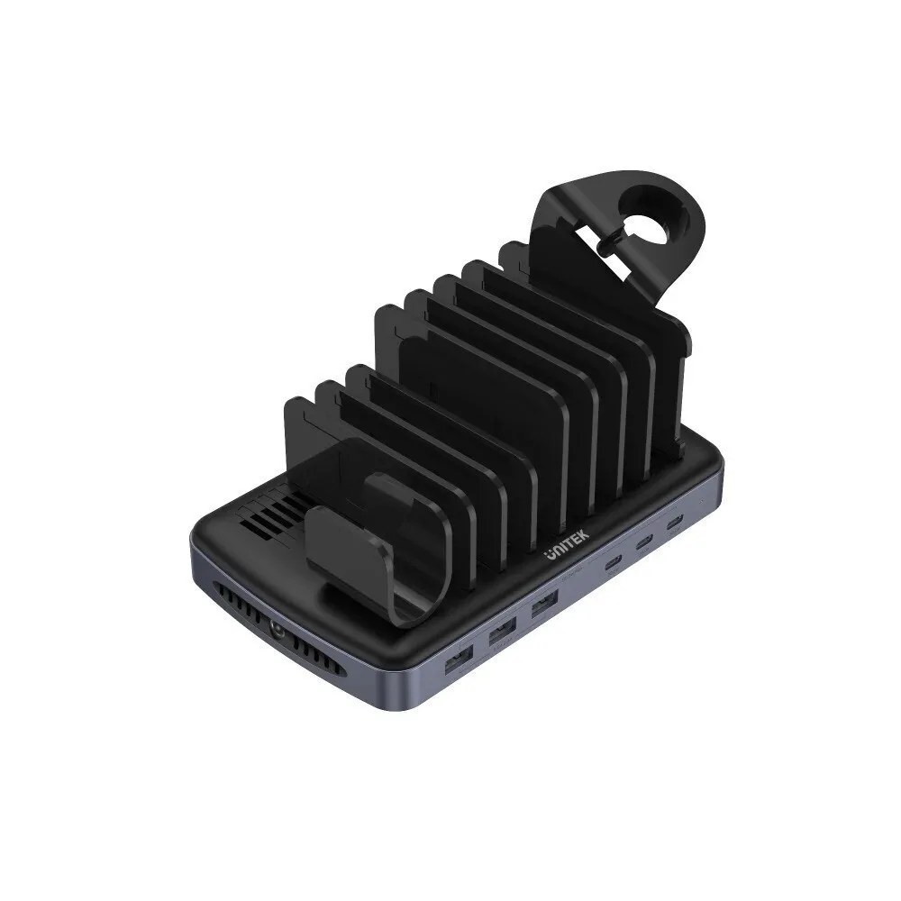 20241007163433_9cc9d5bd Unitek Βάση Φόρτισης με 3 Θύρες USB-A και 3 Θύρες USB-C 80W Power Delivery σε Μαύρο χρώμα (P1207B) - Image 1
