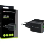 Conceptronic Φορτιστής Χωρίς Καλώδιο με Θύρα USB-A και Θύρα USB-C 20W Power Delivery / Quick Charge 3.0 / Quick Charge 2.0 Μαύρος (ALTHEA15B)