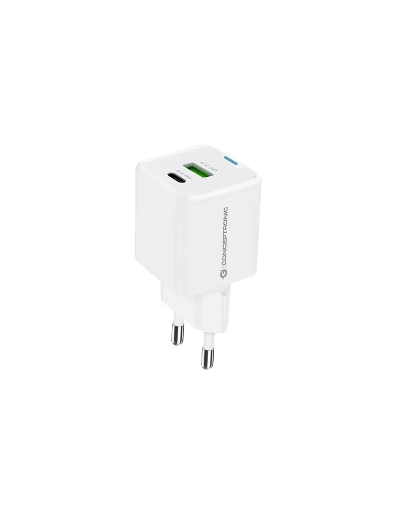 Conceptronic Φορτιστής Χωρίς Καλώδιο με Θύρα USB-A και Θύρα USB-C 20W Power Delivery / Quick Charge 3.0 Λευκός (ALTHEA15W) - Image 1