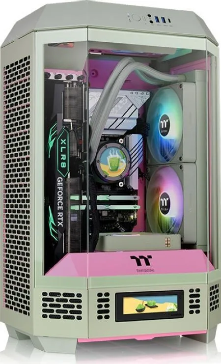 Thermaltake The Tower 300 Gaming Micro Tower Κουτί Υπολογιστή με Πλαϊνό Παράθυρο και RGB Φωτισμό Matcha Plum - Image 1
