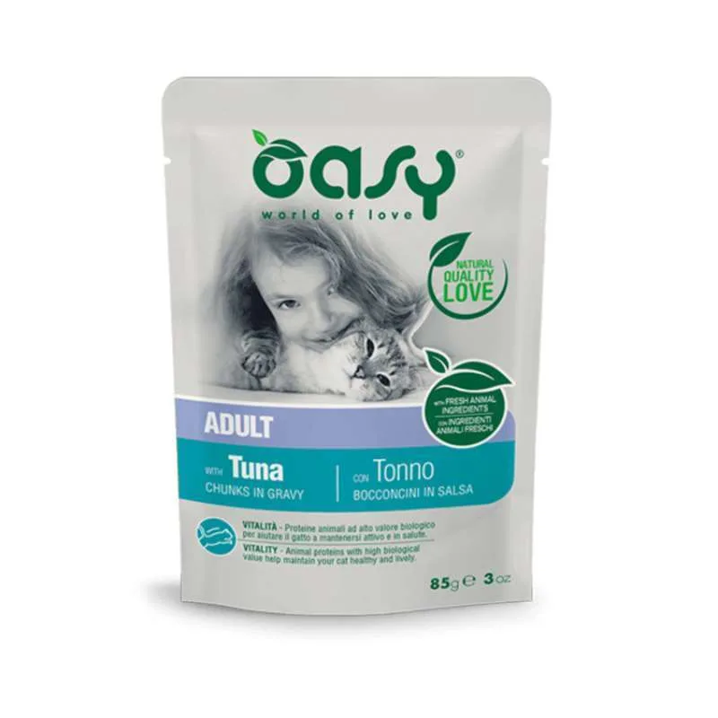 Oasy Υγρή Τροφή για Ενήλικες Γάτες σε Φακελάκι με Τόνο 85gr - Image 1