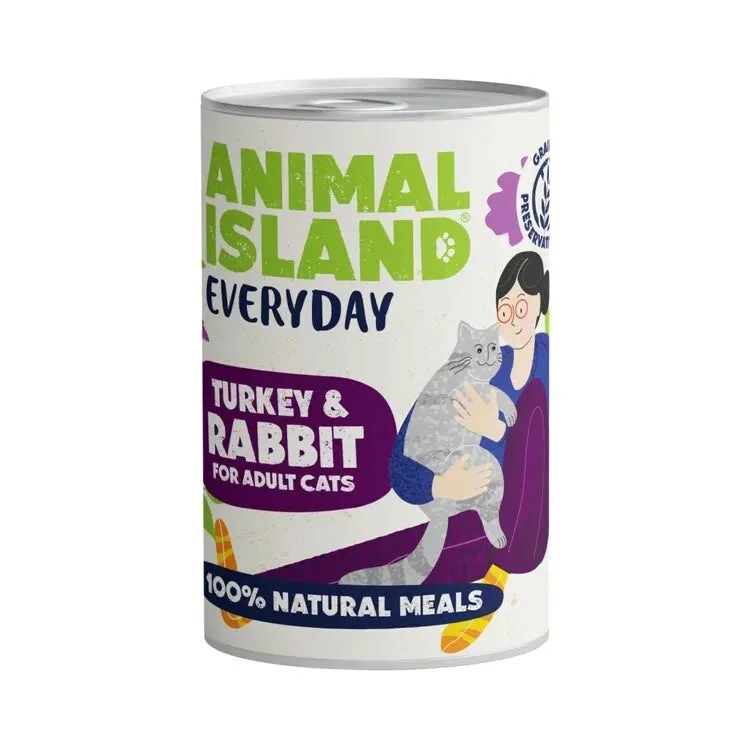 20241014102555_animal_island_ygri_trofi_gia_gata_me_galopoula_kai_kouneli_choris_glouteni_400gr_s91107249 Animal Island Υγρή Τροφή για Ενήλικες Γάτες σε Κονσέρβα με Γαλοπούλα και Κουνέλι χωρίς Γλουτένη 400gr - Image 1