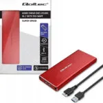 Qoltec Θήκη για Σκληρό Δίσκο M.2 SATA III με σύνδεση USB 3.0 σε Κόκκινο χρώμα 51831