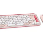 Logitech Pop Icon Combo Ασύρματο Bluetooth Σετ Πληκτρολόγιο & Ποντίκι Αγγλικό US Ροζ