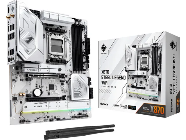 ASRock Steel Legend WiFi X870 Motherboard ATX με AMD AM5 Socket 90-MXBPJ0-A0UAYZ - Image 1