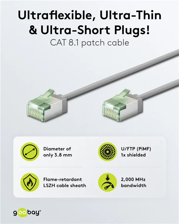 20241018113559_4088d702 Goobay U/FTP (STP) Καλώδιο Δικτύου Ethernet 5m Γκρι 1τμχ 74349 - Image 1