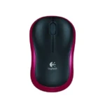 Logitech M185 (910-002237) Ασύρματο Mini Ποντίκι Black/Red
