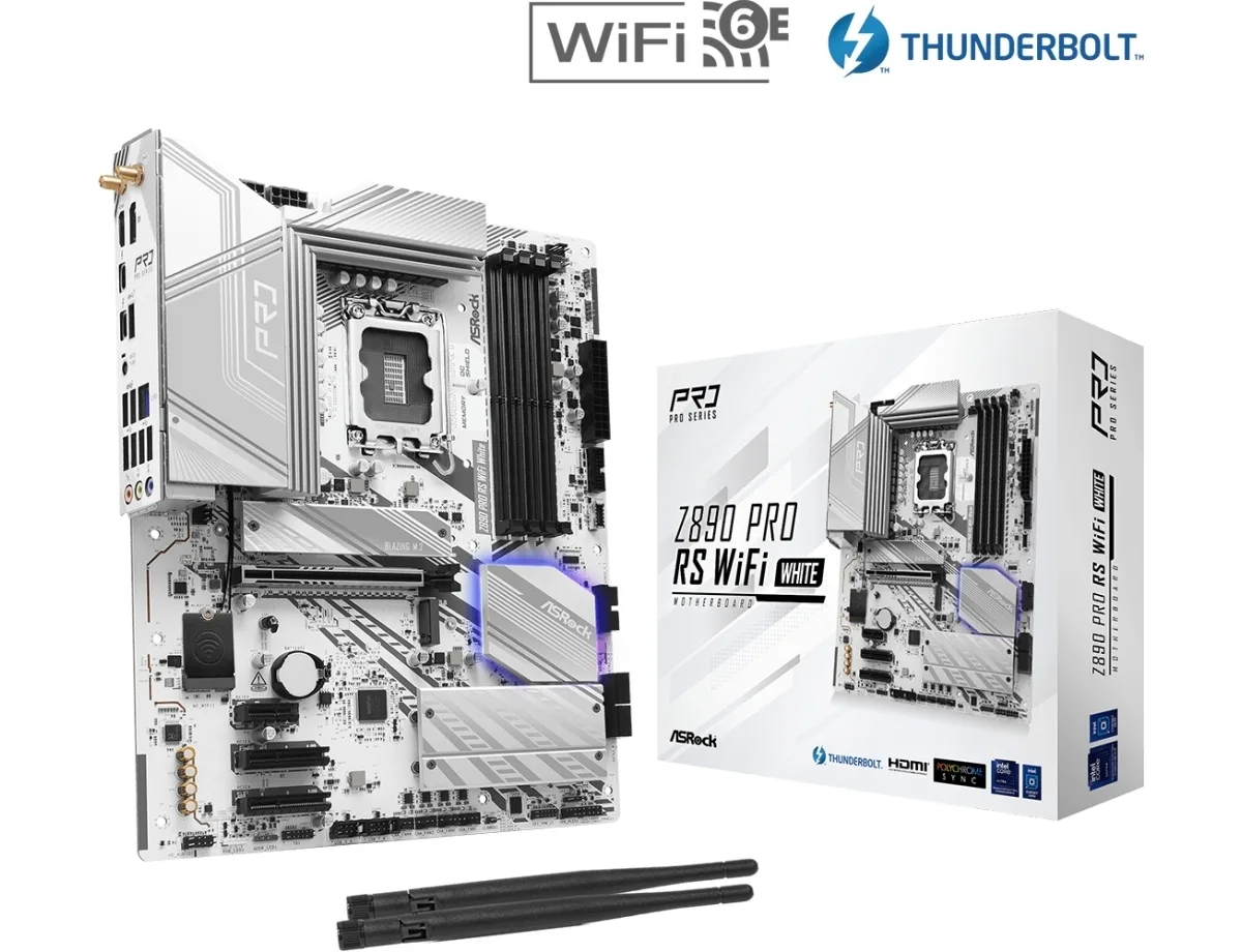 ASRock Z890 Pro RS WiFi White Motherboard ATX με Intel 1851 Socket 90-MXBQC0-A0UAYZ - Image 1