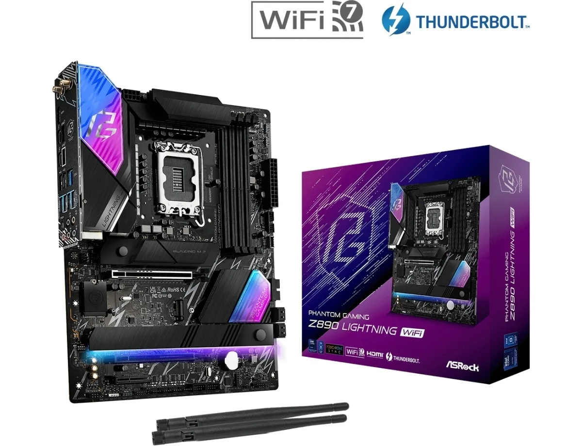 ASRock Z890 Lightning WiFi Motherboard ATX με Intel 1851 Socket 90-MXBPG0-A0UAYZ - Image 1