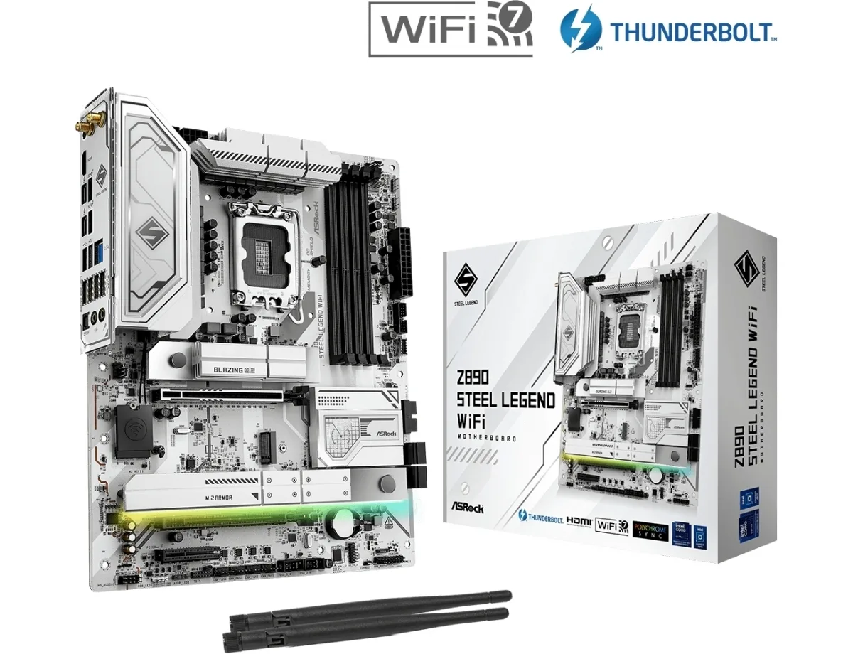 ASRock Z890 Steel Legend WiFi Motherboard ATX με Intel 1851 Socket 90-MXBPF0-A0UAYZ - Image 1