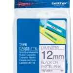 Brother Tze-mqe31 Tape Black Pastel Light Pink 12mm/4m