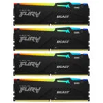Kingston Fury Beast RGB DDR5 128GB RAM με 4x32GB Modules και Ταχύτητα 5600 για Desktop KF556C40BBAK4-128