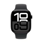 Apple Watch Series 10 Aluminium 46mm Αδιάβροχο με Παλμογράφο (Jet Black με Black Sport Band - S/M)