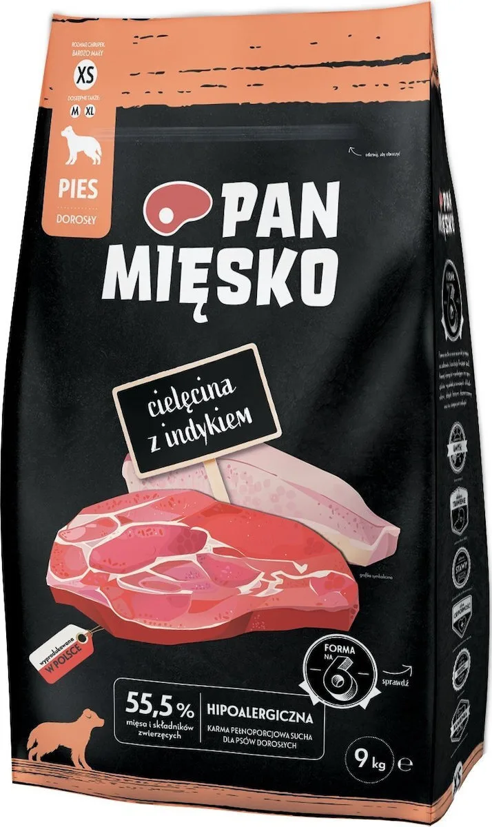 Pan Miesko 9kg Ξηρά Τροφή χωρίς Γλουτένη για Ενήλικους Σκύλους Μεγαλόσωμων Φυλών με Γαλοπούλα - Image 1