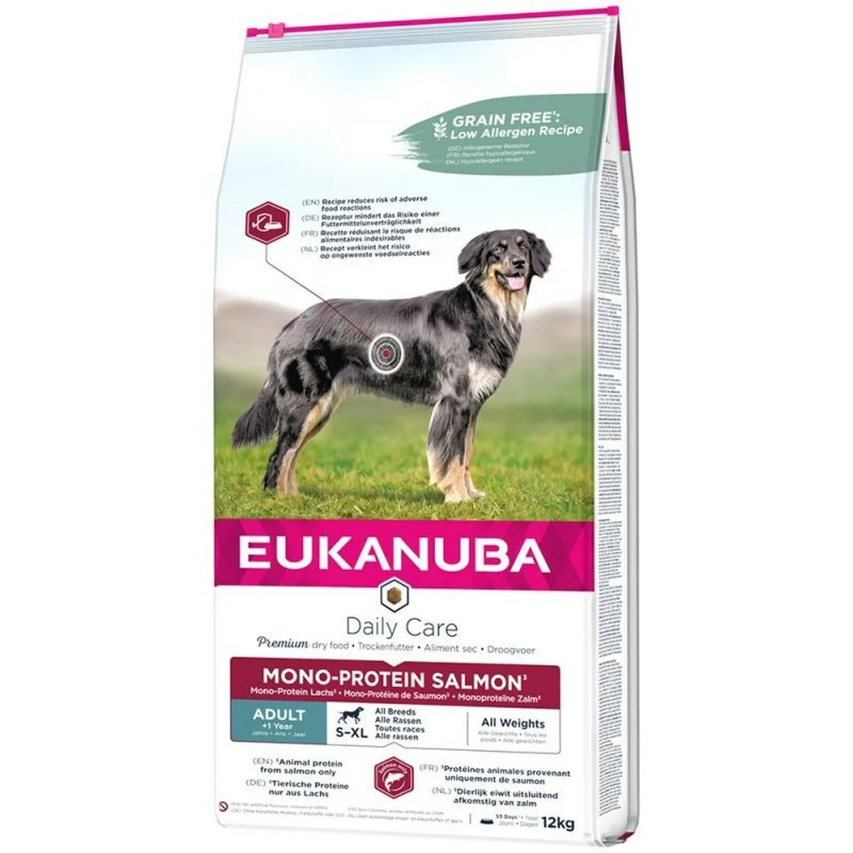 Eukanuba Daily Care Mono-Protein 12kg Ξηρά Τροφή χωρίς Σιτηρά & Γλουτένη για Ενήλικους Σκύλους με Σολομό - Image 1