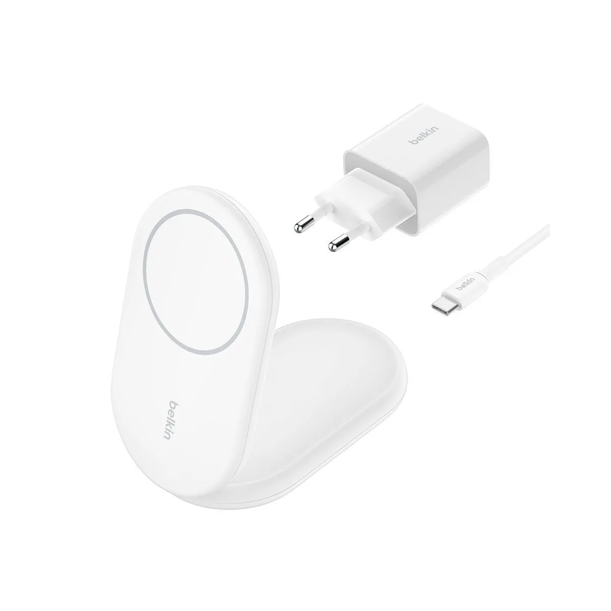 Belkin Ασύρματος Φορτιστής Qi2 και Καλώδιο USB-C 15W Λευκός (BOOST Charge) - Image 1