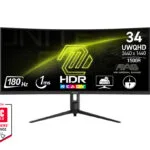 MSI MAG 342CQR E2 Ultrawide VA HDR Curved Gaming Monitor 34" QHD 3440x1440 180Hz