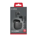 SBS GO Pods Earbud Bluetooth Handsfree Ακουστικά με Θήκη Φόρτισης Μαύρα