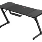 Γραφείο Gaming Ξύλινο Black με Μεταλλικά Πόδια 140x60x74εκ.