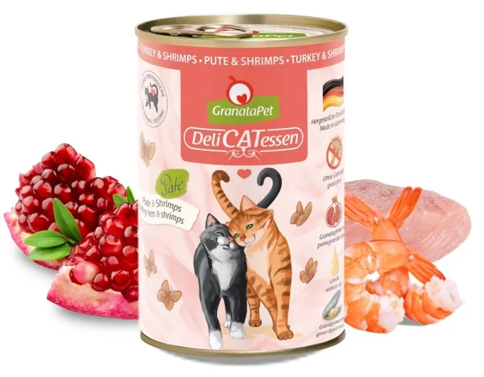 Granata Pet Foods Delicatessen Υγρή Τροφή για Γάτες σε Κονσέρβα με Γαλοπούλα, Γαρίδες, Ρόδι, Σολομό και Μύδια 800gr 24484 - Image 1
