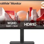 LG 34BA75QE-B Ultrawide IPS HDR Curved Monitor 34" QHD 3440x1440 με Χρόνο Απόκρισης 5ms GTG