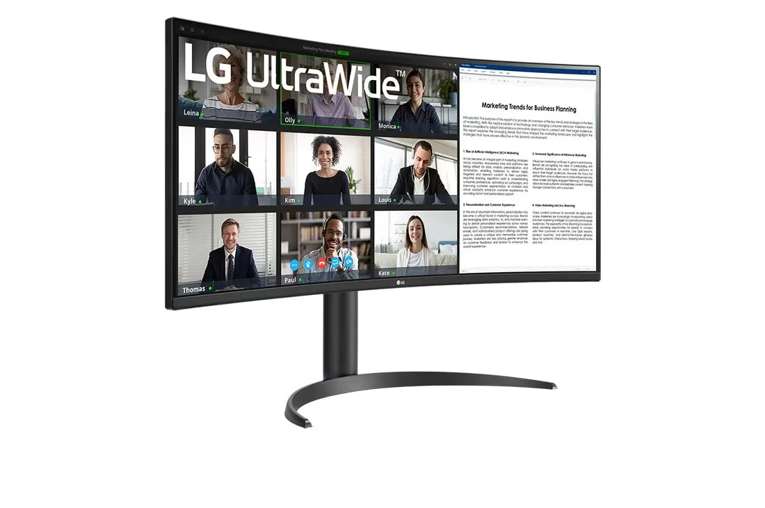 LG 34WR55QK-B Ultrawide VA HDR Curved Monitor 34" QHD 3440x1440 με Χρόνο Απόκρισης 5ms GTG - Image 1