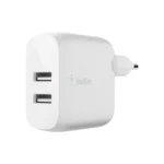 Belkin Φορτιστής Χωρίς Καλώδιο με 2 Θύρες USB-A 24W Λευκός (Boost Charge)