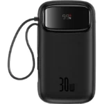 Baseus QPow 2 Power Bank 20000mAh 30W με Θύρα USB-A και 2 Θύρες USB-C Μαύρο