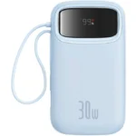 Baseus QPow2 Power Bank 20000mAh 30W με Θύρα USB-A και 2 Θύρες USB-C Μπλε