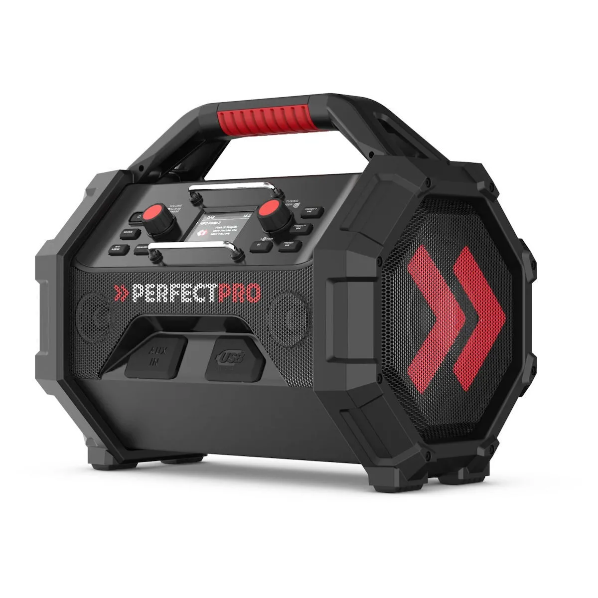 PerfectPro Rocktagon 18V Φορητό Ραδιόφωνο Μπαταρίας DAB+ με Bluetooth Μαύρο - Image 1