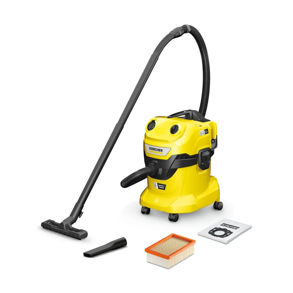 Karcher WD 4-18 Dual V-20/22 Επαναφορτιζόμενη Σκούπα Υγρών / Στερεών Χωρίς Φορτιστή και Μπαταρία με Πλαστικό Κάδο 20lt - Image 1