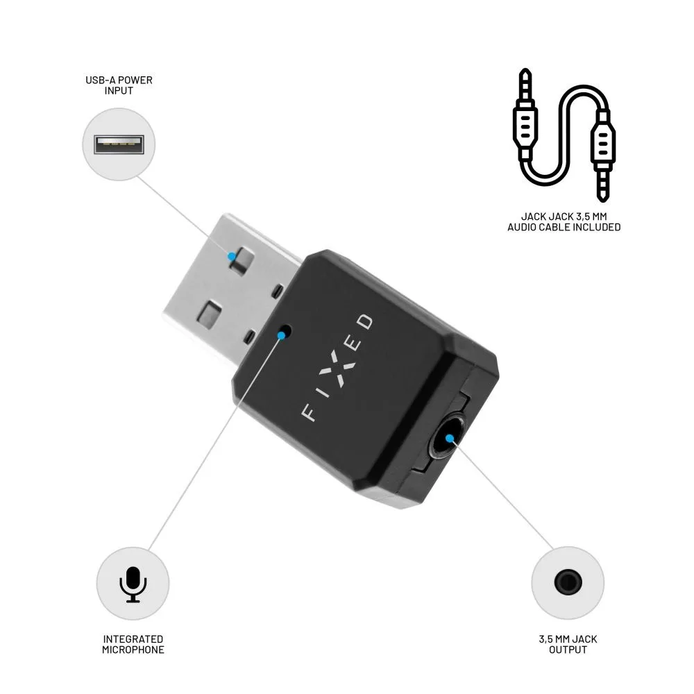 20241121163540_58fac46c Fixed Bluetooth 5.1 Receiver με θύρες εξόδου USB / 3.5mm Jack και Μικρόφωνο - Image 1
