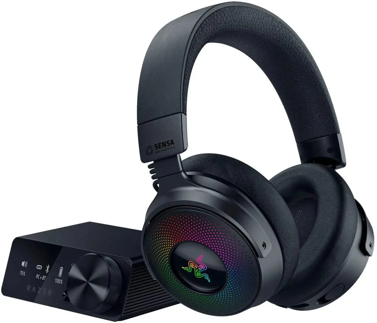 Razer Kraken V4 Pro & OLED Control Hub Ασύρματο On Ear Gaming Headset με σύνδεση 3.5mm / Bluetooth / USB - Image 1