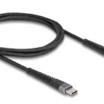 DeLock Braided USB 2.0 Cable USB-C male - USB-C 60W Μαύρο 1m (81124)