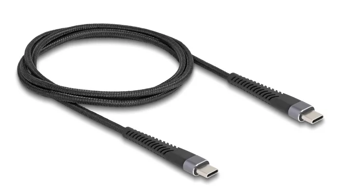 20241125125233_5292ff10 DeLock Braided USB 2.0 Cable USB-C male - USB-C 60W Μαύρο 1m (81124) - Image 1