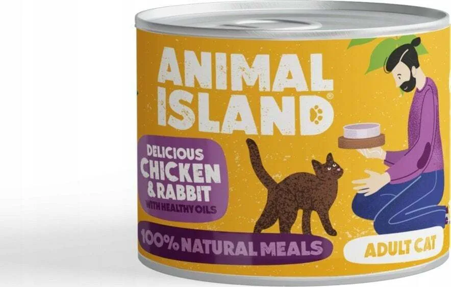 20241126131214_animal_island_ygri_trofi_gia_eniliki_gata_se_konserva_me_kotopoulo_kouneli_kai_psaria_choris_glouteni_200gr Animal Island Υγρή Τροφή για Ενήλικες Γάτες σε Κονσέρβα με Κοτόπουλο, Κουνέλι και Ψάρια χωρίς Γλουτένη 200gr - Image 1