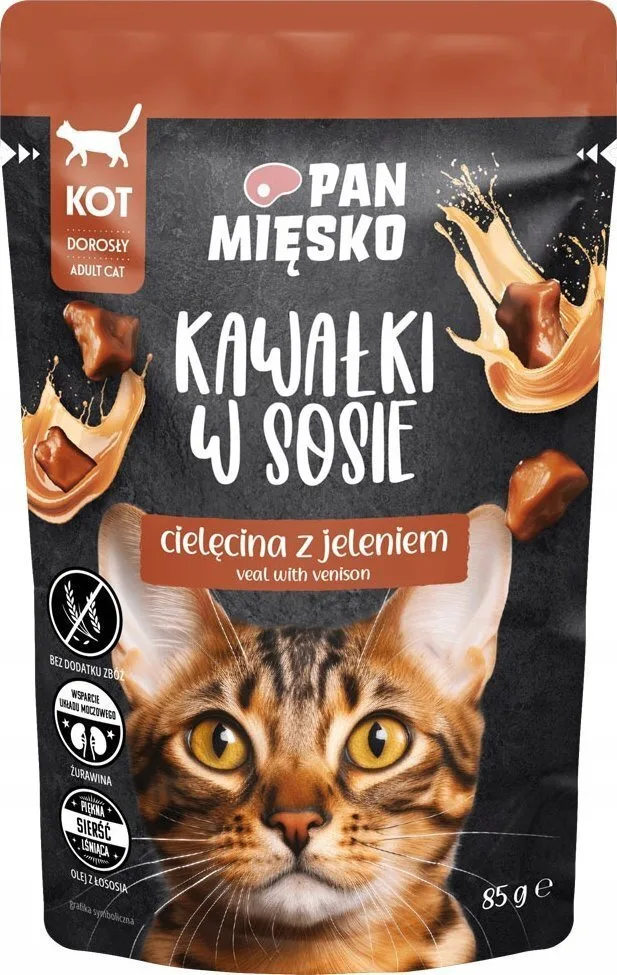 20241126155132_pan_miesko_ygri_trofi_gia_gata_choris_glouteni_85gr Pan Miesko Υγρή Τροφή για Ενήλικες Γάτες σε Φακελάκι με Ελάφι χωρίς Γλουτένη 85gr - Image 1