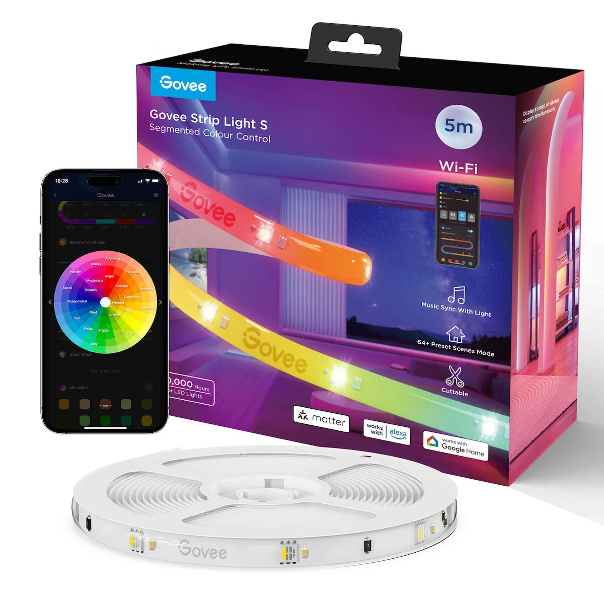 20241127092343_govee_tainia_led_mikous_5m_h612a Govee Smart Ταινία LED Wi-Fi 24V RGB Φως 5m με Τροφοδοτικό H612A - Image 1