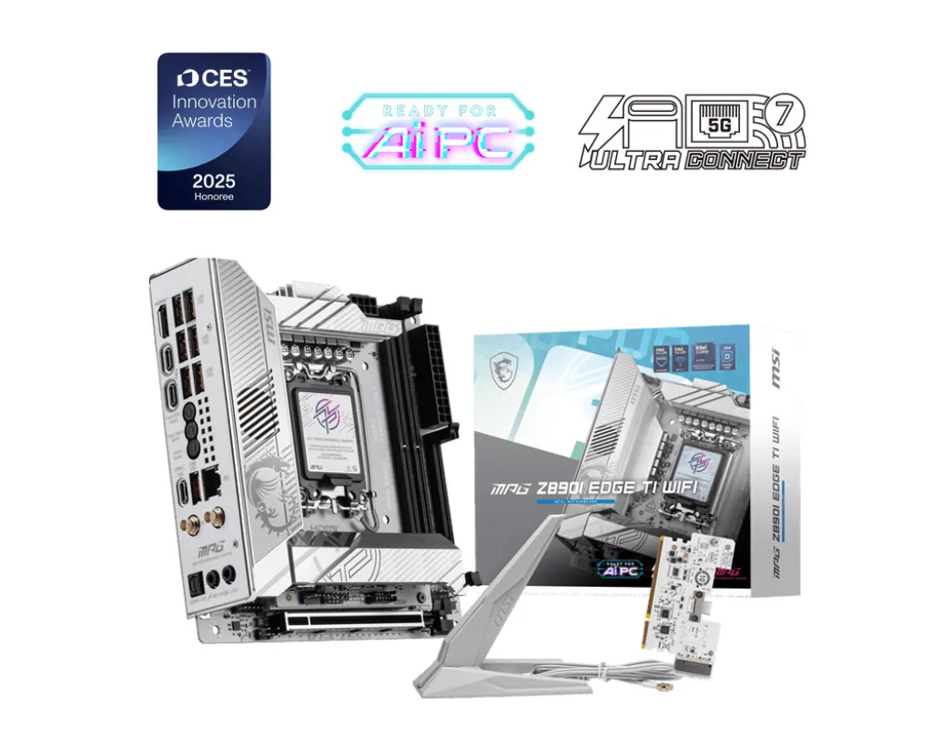 MSI MPG Z890I EDGE TI WIFI Motherboard Mini ITX με Intel 1851 Socket 7E33-001R - Image 1