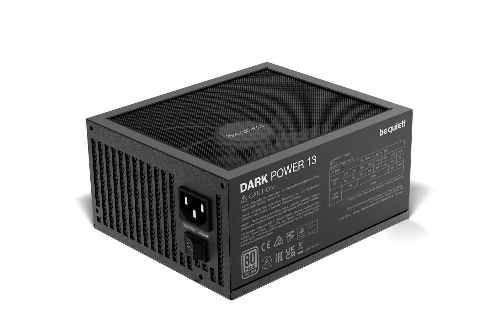 Be Quiet Dark Power 13 1000W Μαύρο Τροφοδοτικό Υπολογιστή Full Modular 80 Plus Titanium - Image 1